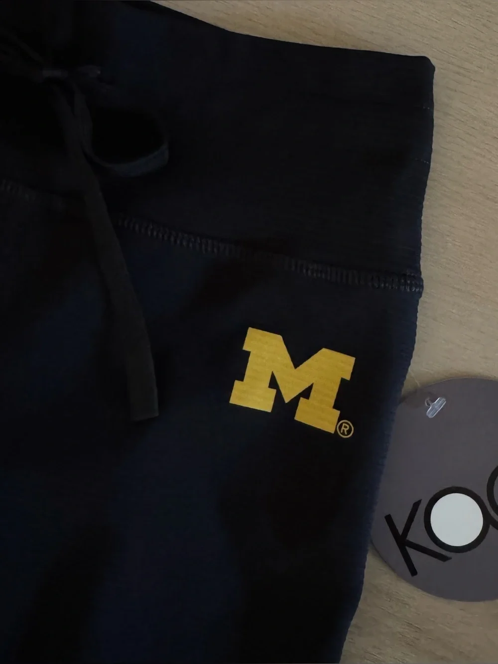 Kadi Michigan Wolverines NCAA Ribbed Black Leggings Women’s size Medium NWT